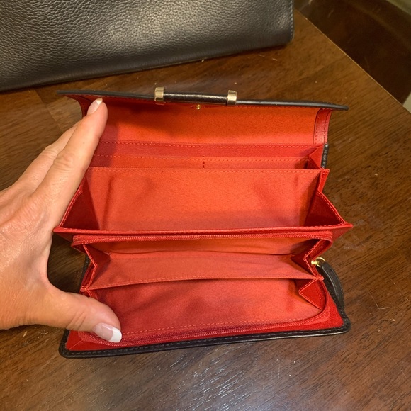 Jasper Conran black leather tote/matching wallet - Picture 2 of 8